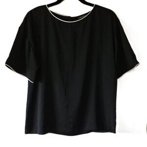 Lord & Taylor Black Short Sleeve Top NWT